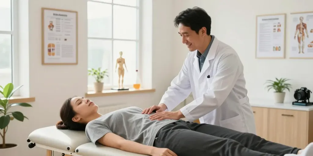 Chiropractor Chatswood performing a spinal adjustment in a warm and professional clinic setting.